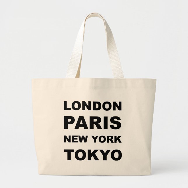 Bolso De Tela Gigante Londres, París, Nueva York, Tokio (Frente)