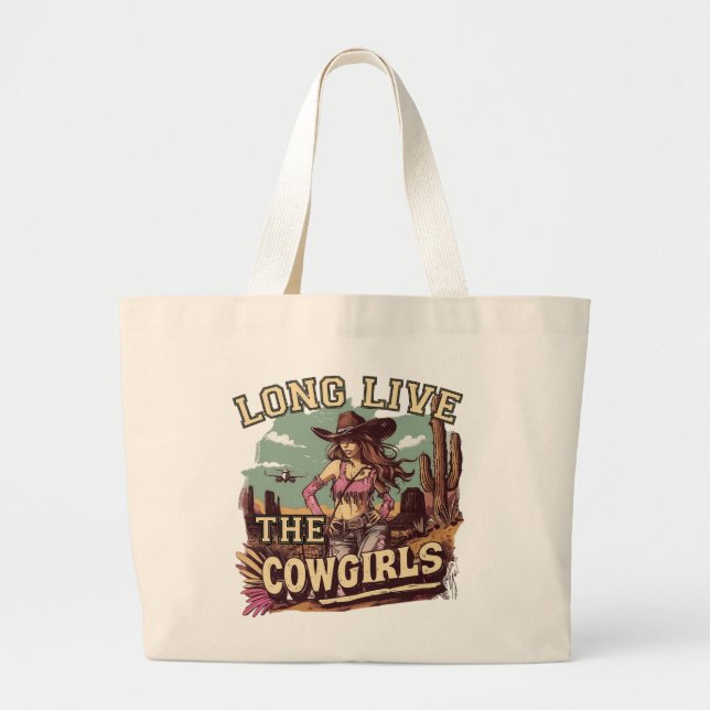 Bolso De Tela Gigante Long live the cowgirl (Frente)