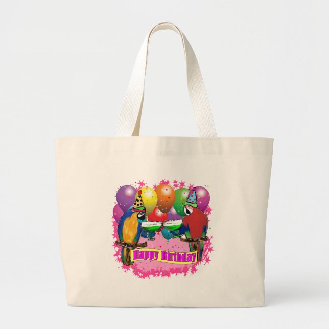 BOLSO DE TELA GIGANTE LOROS DE CUMPLEAÑOS (Frente)