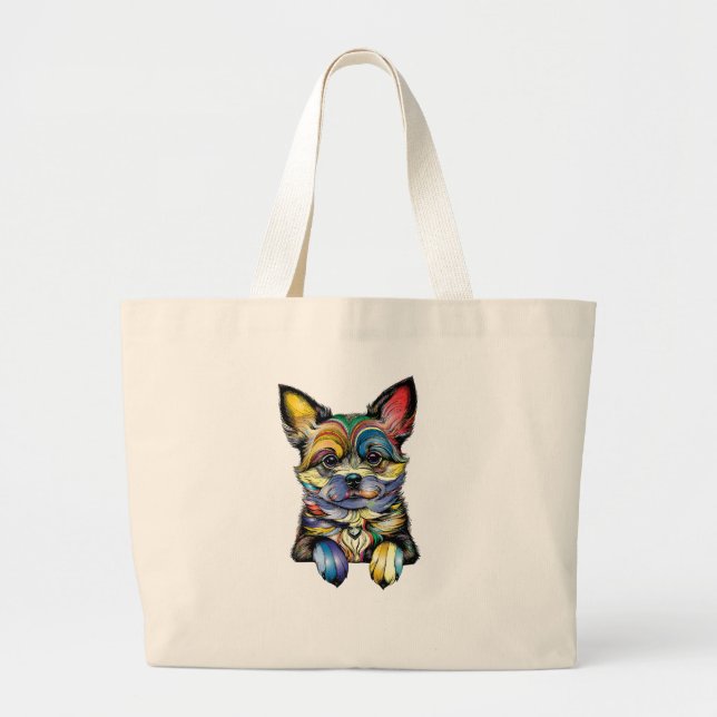 Bolso De Tela Gigante Los amantes del perro de Tote Bags para las mujere (Frente)