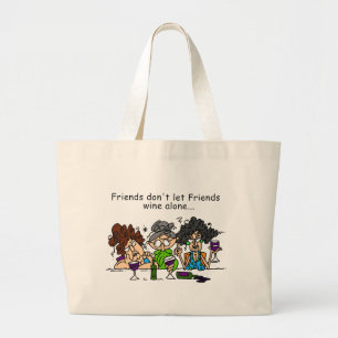 Bolso De Tela Gigante Los amigos no dejan el vino de los amigos