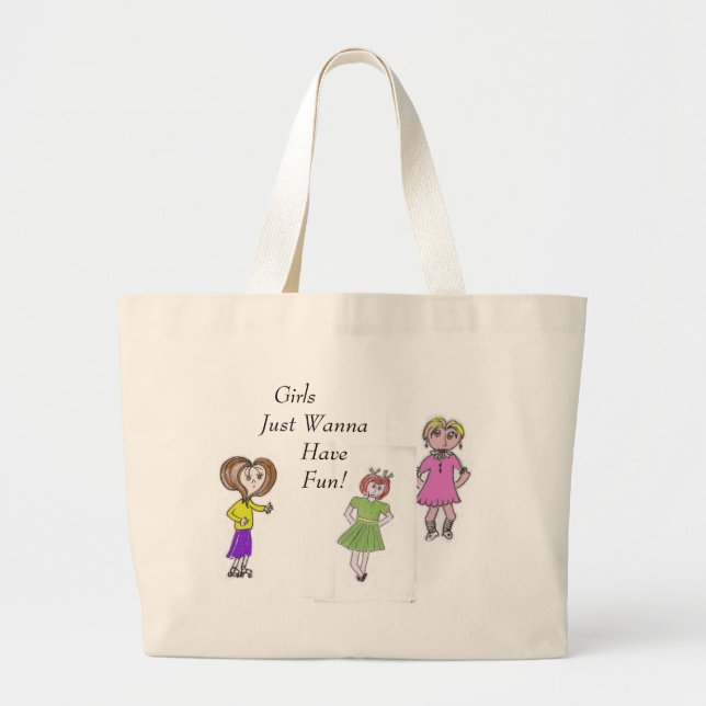 Bolso De Tela Gigante ¡Los chicas apenas quieren divertirse! (Frente)