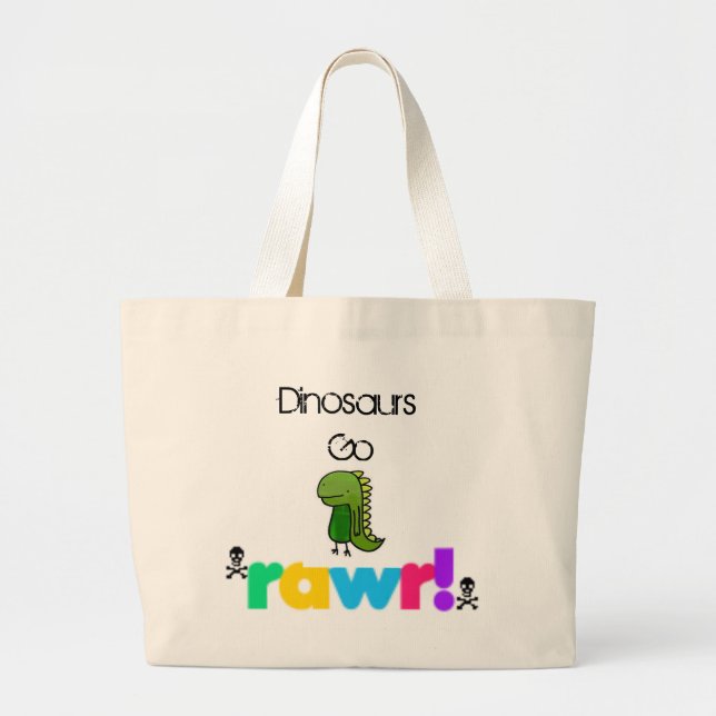 Bolso De Tela Gigante Los dinosaurios van xD de Rawr (Frente)