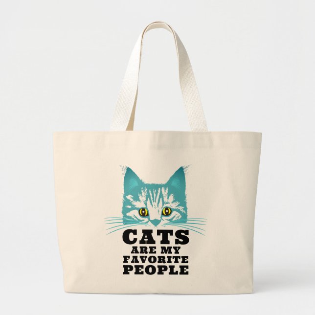 Bolso De Tela Gigante Los Gatos Son Mi Cita Sarcástica Favorita Con Gato (Frente)