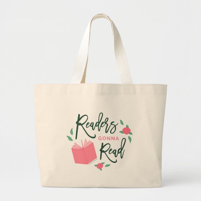 Bolso De Tela Gigante Los lectores florales de Bookish van a leer (Frente)