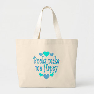 Bolso De Tela Gigante Los libros me hacen feliz