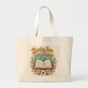 Bolso De Tela Gigante Los libros son mi lenguaje del amor 
