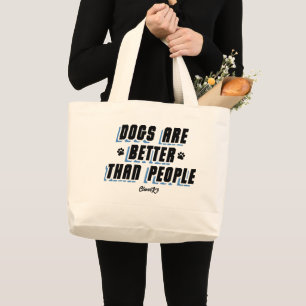 Bolso De Tela Gigante Los perros son mejores [Blk/Blu]