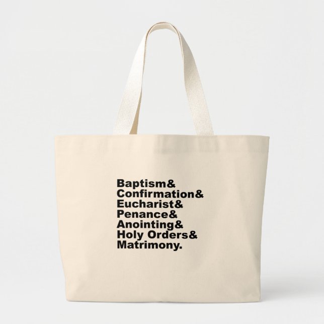 Bolso De Tela Gigante Los siete sacrificios del cristianismo y el catoli (Frente)