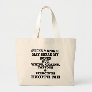 Bolso De Tela Gigante Los tatuajes y las perforaciones de las cadenas de