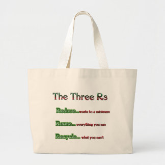 Bolso De Tela Gigante Los tres Rs, reducen, reutilizan, reciclan