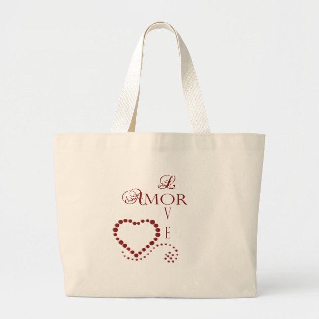 Bolso De Tela Gigante Love Amor Heart Valentine (Frente)