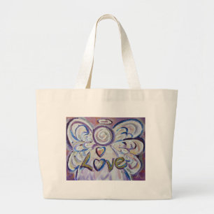 Bolso De Tela Gigante Love Angel Word Art Personalizado Tote Bags