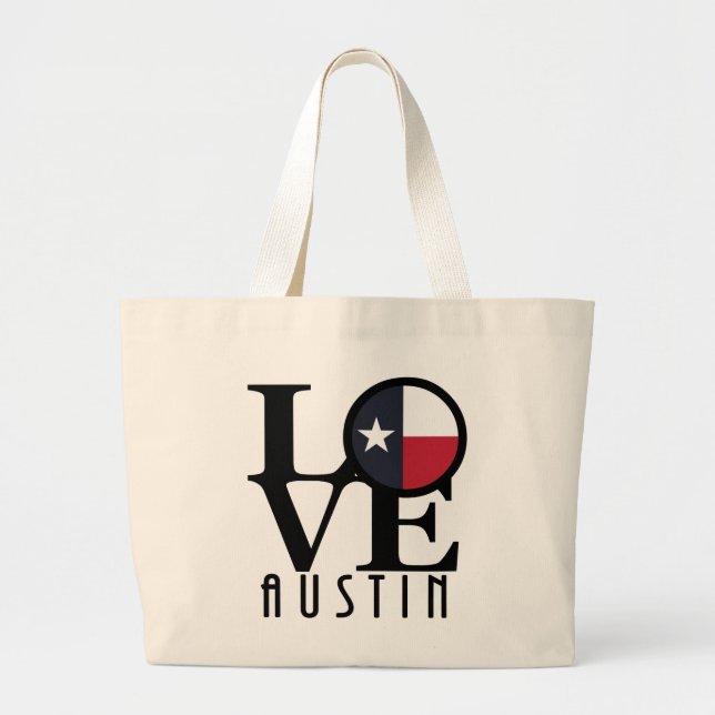 Bolso De Tela Gigante LOVE Austin Texas (Frente)