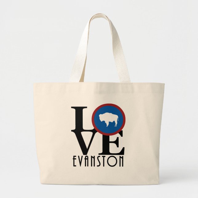 Bolso De Tela Gigante LOVE Evanston WY (Frente)