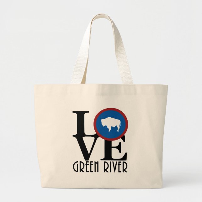 Bolso De Tela Gigante LOVE Green River Wyoming (Frente)