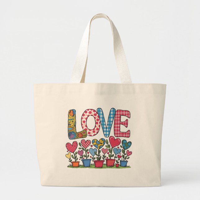 Bolso De Tela Gigante LOVE - Herzblumen (Frente)