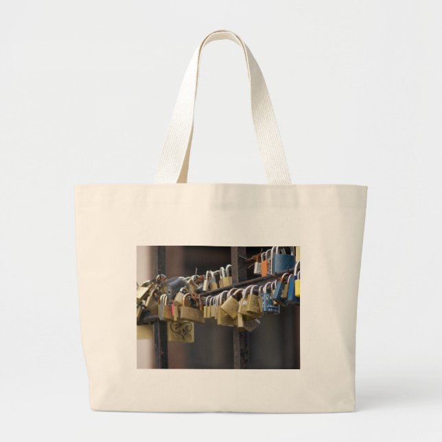 Bolso De Tela Gigante Love Padlocks, Praga (Frente)
