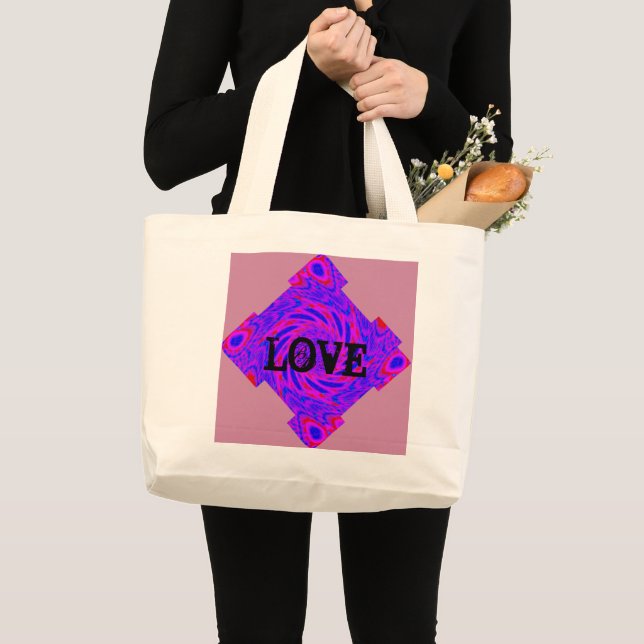 BOLSO DE TELA GIGANTE LOVE PINK MANDALA (Anverso (producto))