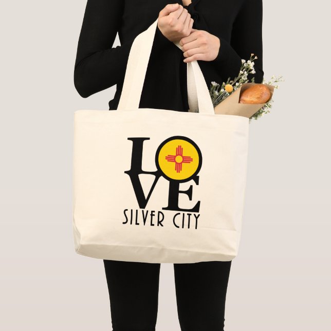 Bolso De Tela Gigante LOVE Silver City (Anverso (producto))