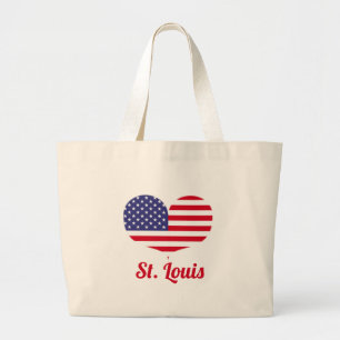 Bolso De Tela Gigante Love St. Louis   Ciudad Personalizado - Bandera es