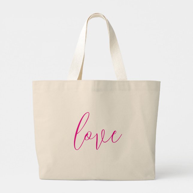 Bolso De Tela Gigante Love Tote Bag (Reverso)