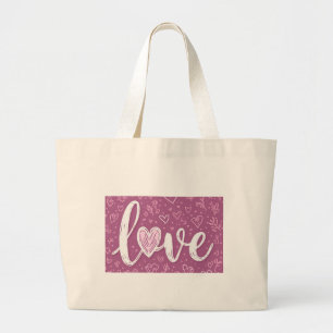 Bolso De Tela Gigante Love Tote Bag