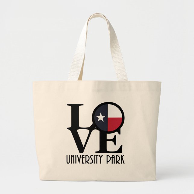 Bolso De Tela Gigante LOVE University Park TX (Frente)