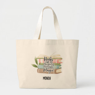 Bolso De Tela Gigante Lover de libros personalizado