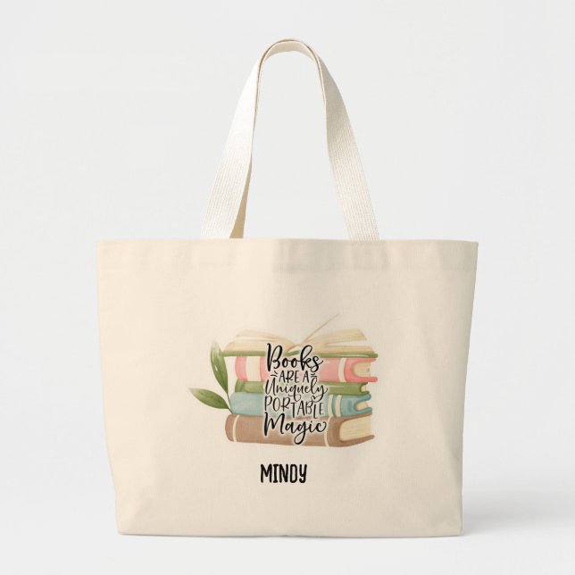 Bolso De Tela Gigante Lover de libros personalizado (Frente)