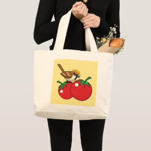 Bolso De Tela Gigante Lover Sparrow Orgánico come tomate rojo