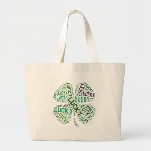 Bolso De Tela Gigante Lucky Clover Word Art