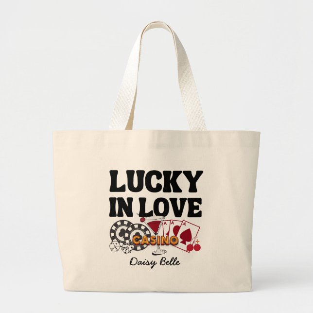Bolso De Tela Gigante Lucky In Love Vegas Despedida de Soltera (Frente)