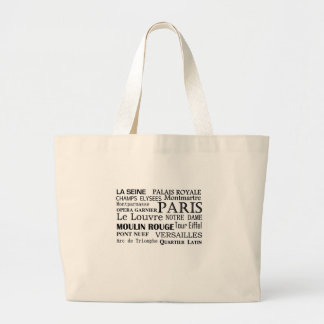 Bolso De Tela Gigante Lugares y tote franceses de los destinos