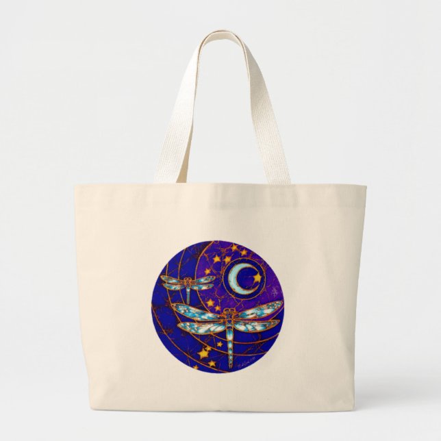 Bolso De Tela Gigante luna de la libélula (Frente)
