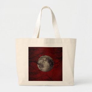 Bolso De Tela Gigante Luna Llena gótica con los árboles que frecuentan