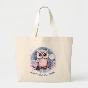 Bolso De Tela Gigante Luna llena mística - cielo nocturno púrpura Pastel