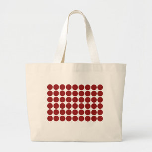 Bolso De Tela Gigante Lunares rojos sobre blanco