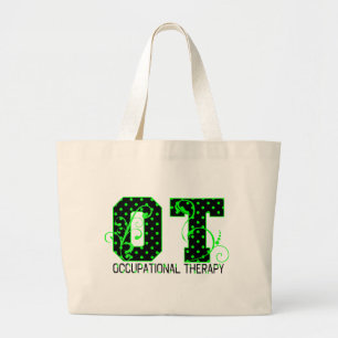 Bolso De Tela Gigante lunares verdes y negros del ot