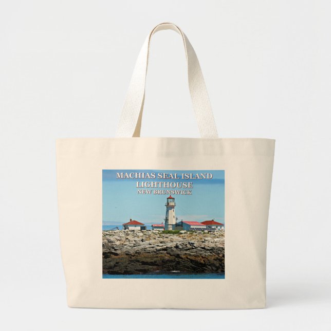 Bolso De Tela Gigante Machias Seal Island Lighthouse Jumbo Tote Bag (Frente)