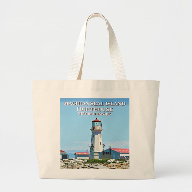 Bolso De Tela Gigante Machias Seal Island Lighthouse Jumbo Tote Bag (Frente)