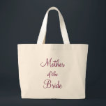 Bolso De Tela Gigante Madre de la novia<br><div class="desc">Esta linda bolsa de tetas vintage es la mejor idea para la madre de la novia en los bodas. Esta bolsa de té es perfecta para tu madre en tu gran día de vida. Es perfecto para ella mantener todo boda en un solo lugar.</div>
