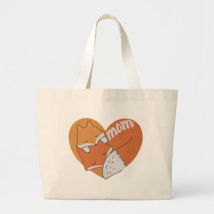 Bolso De Tela Gigante Madre Fox y Baby Fox Love