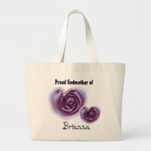 Bolso De Tela Gigante Madrina orgullosa - corazones púrpuras