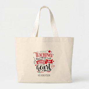 Bolso De Tela Gigante Maestra de Tipografía Moderna Gracias Personalizad