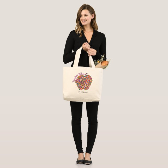 Bolso De Tela Gigante Maestra personalizado Vibes Big Tote Bag (Anverso (modelo))