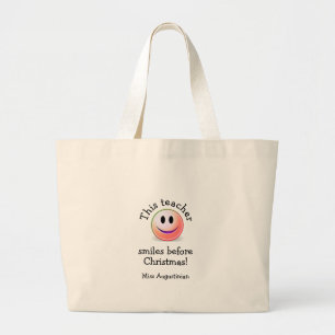 Bolso De Tela Gigante MAESTRO Personalizado FAMOSO SONRÍE ANTE NAVIDADES