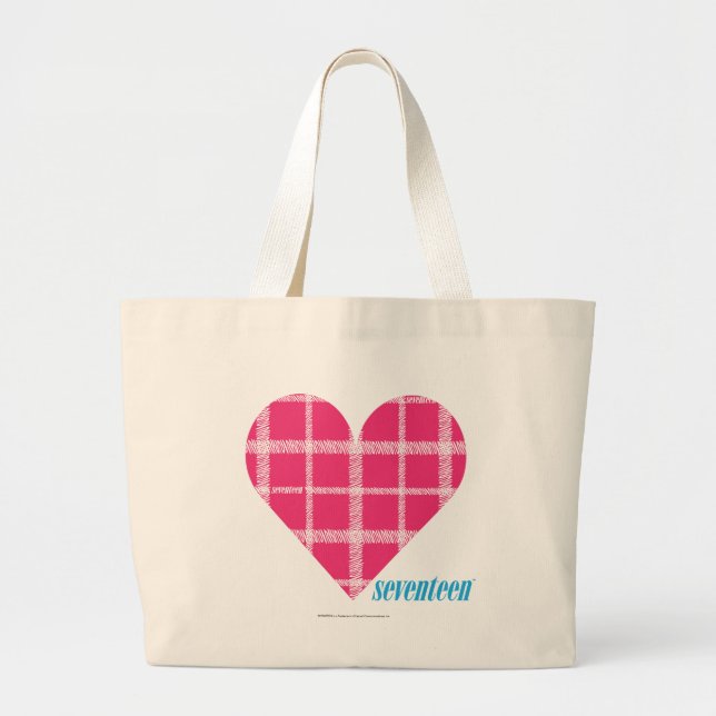 Bolso De Tela Gigante Magenta 2 de la tela escocesa (Frente)