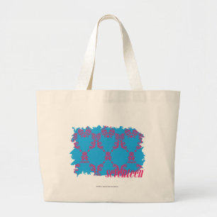 Bolso De Tela Gigante Magenta-Aguamarina 4 del damasco