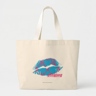 Bolso De Tela Gigante Magenta-Aguamarina del damasco